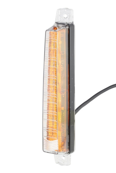 HELLA Blinkleuchte, LED, 12V, Anbau, glasklar, 400mm, offene Kabelenden, vorne, waagerechte Befestigung, mit Blinkleuchtenausfallkontrolle, 2BA 012 846-001
