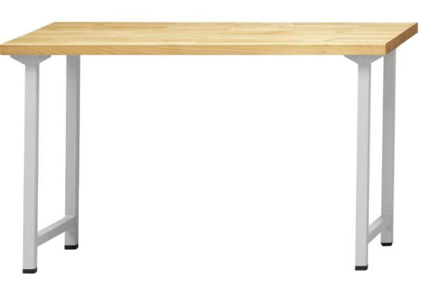 ANKE Werkbänke Arbeitstisch; 1500 x 800 x 890 mm; RAL 7035; Buche-Massiv-Platte 40 mm, 401.201
