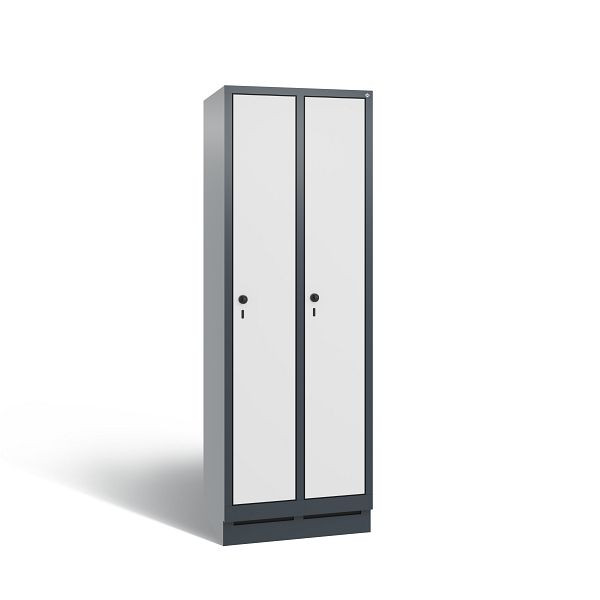 C+P Spind Evolo, 2 Abteile, H1800xB610xT500 mm, Anthrazit/HPL Weiß, 48020-20B S10053