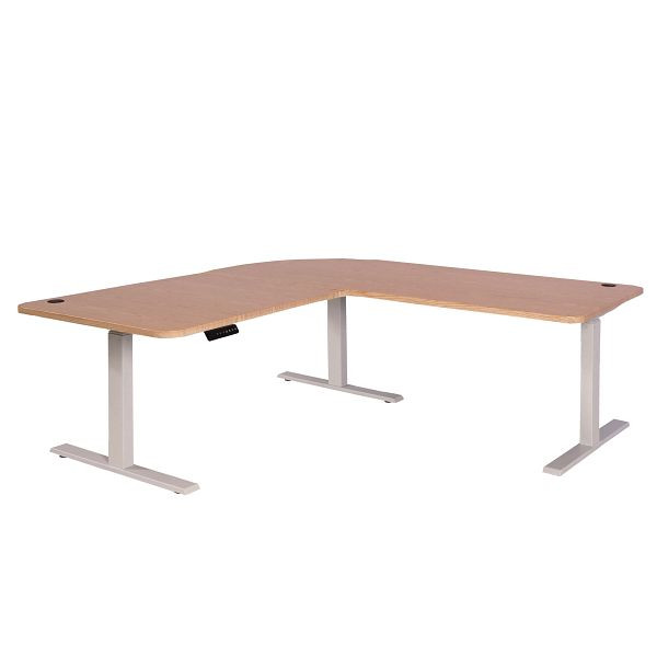 Mendler Tischplatte HWC-D40 für Eck-Schreibtisch, Schreibtischplatte, 90°, hellbraun, 75756