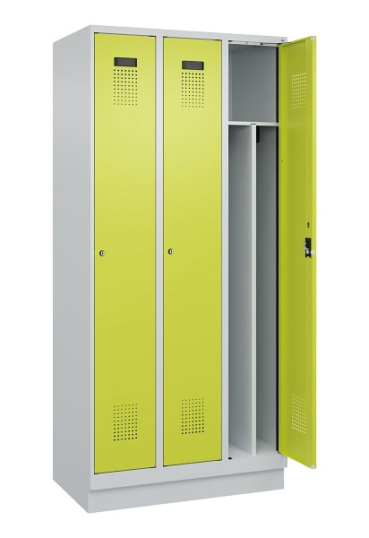 C+P Spind Evolo PLUS, mit Sockel, 3 Abteile, 1950x900x500mm, 7035/0024, Verschluss Zylinderschloss, 049020-30F S10042