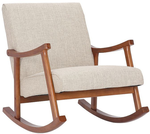 CLP Schaukelstuhl Morelia Stoff walnuss, creme, 317274