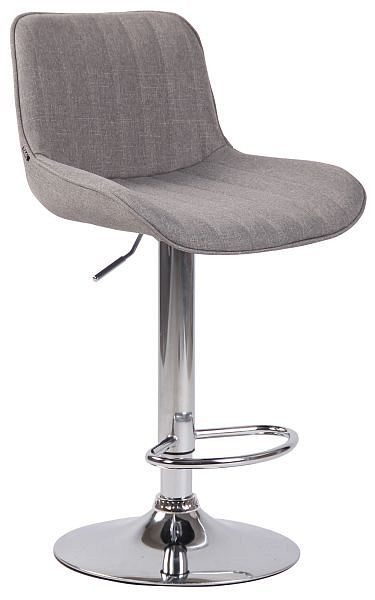 CLP Barhocker Lentini Stoff chrom, grau, 318244, 4251756454784