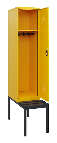 C+P Spind Evolo PLUS, 1 Abteil, 1950x400x815mm, 1023/1023, Zylinderschloss, Material Sitzfläche Kunststoff, Sitzbank, 0490505-12 S10103