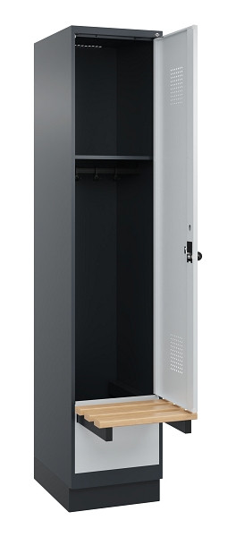 C+P Spind Evolo PLUS, 1 Abteile, 1950x400x815mm, 7016/7035, Drehriegel, 049040-12 S10017