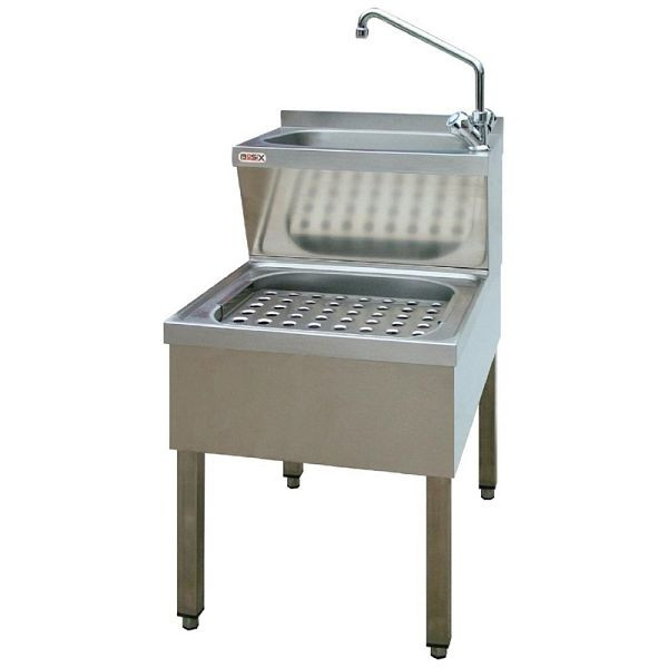 Basix Hausmeisterspüle aus Edelstahl, 890 x 500 x 600 mm, CF115