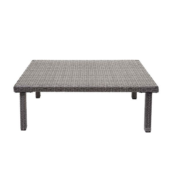 Mendler Poly-Rattan Couchtisch HWC-G16, Gartentisch Balkontisch Loungetisch, Gastronomie 80x50cm, grau, 70879