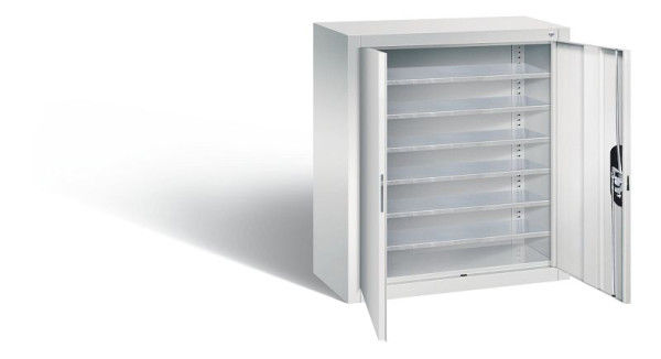 C+P Magazinschrank Serie 13, H830xB700xT300mm, Farbe: Lichtgrau, Muldengriff, 134013-20 S10052