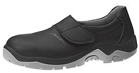 ABEBA Sicherheitsschuhe anatom Slipper schwarz, S2, Ristbereich verstellbar, mit Gummizug, Mikrofaser, 2135-46