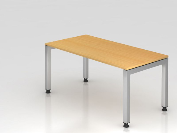Hammerbacher Schreibtisch U-Fuß eckig 160x80cm Buche, Rechteckform, schwebende Platte, VJS16/6/S