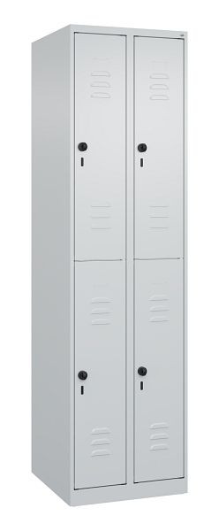 C+P Doppelstöckiger Spind Classic PLUS, 2 Abteile, 1850x500x500mm, 7035/7035, Drehriegel, 080300-29 S10008