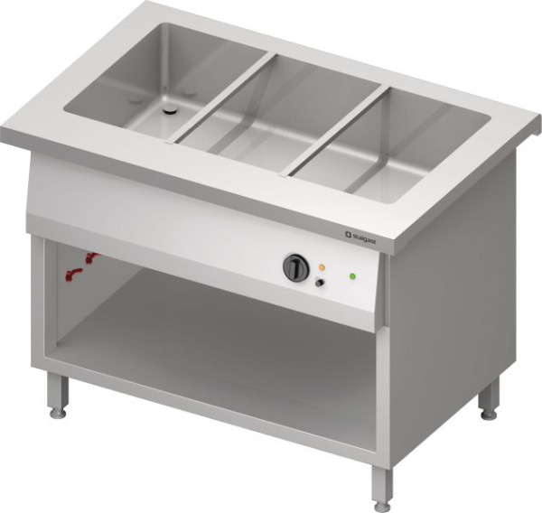 Stalgast Edelstahl Bain-Marie-Station "Free Flow" mit einem Becken 3x GN1/1, 1132x750x880 mm Granitabdeckung "Standard G1", FF11208