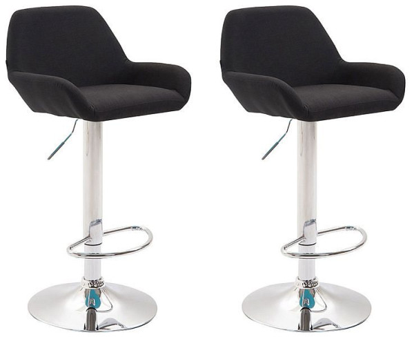 CLP Barhocker Braga Stoff chrom, schwarz, VE: 2 Stück, 316065