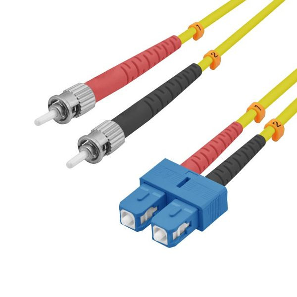 Helos LWL Patchkabel SC/ST Duplex 9/125µm OS2 gelb 7,5m, 126397