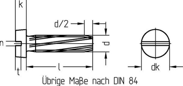 Dresselhaus Gewinde-Schneidschrauben, Zylinderkopf Form B, M3x6, DIN 7513, VE: 2000 Stück, 0610100100300006000001