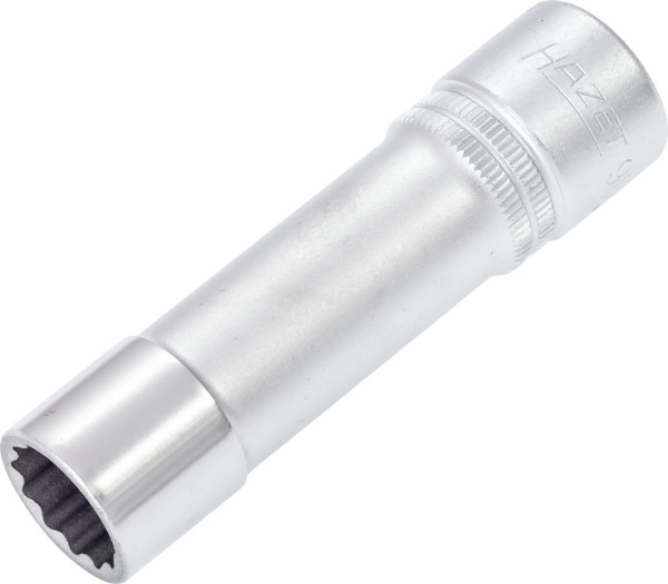 Hazet Steckschlüsseleinsatz, Doppelsechskant, Vierkant hohl 12,5 mm (1/2 Zoll), 15 mm, Lange Ausführung Mit Rändelung, 900TZ-15