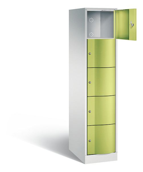 C+P XL-Schließfachschrank Resisto, H1950xB396xT640mm, Farbe: Lichtgrau / Viridingrün, 8570-173 S10089