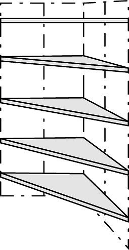 Kerkmann Außenecke Libra, T 660 mm, 5 StahlBöden, Buche, 52133952