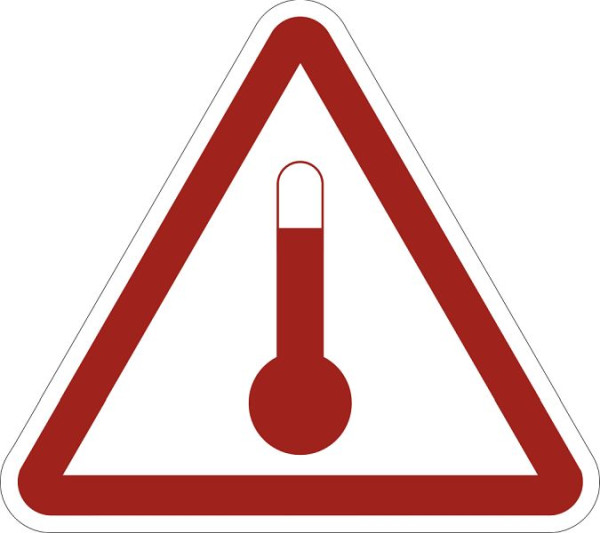 Moedel Gefahrzettel Stoffe, die im erwärmten Zustand befördert werden, Folie, 250x250 mm, 66113