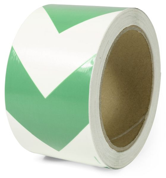 Moedel Markierungsband mit grünen Richtungspfeilen, nachleuchtend, 160-mcd, Folie, 60mm x 16 m, 55007