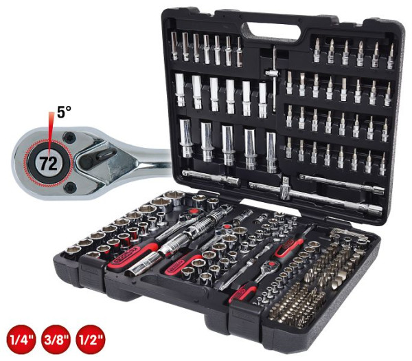 KS Tools 1/4"+3/8"+1/2" CHROMEplus Steckschlüssel-Satz, 195-teilig, 918.0795