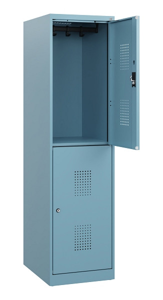 C+P Doppelstöckiger Spind Evolo PLUS, 2 Fächer, 1530x400x500mm, 0010/0010, Zylinderschloss, 0493005-12 S10061