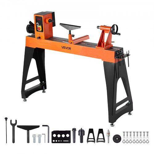 VEVOR Drechselbank, 2 PS, variable Drehzahl 0-3200 U/min, 457x1020 mm Werkbank, für mittlere bis große Projekte, LSMGCC24K2HP1VAJLV2