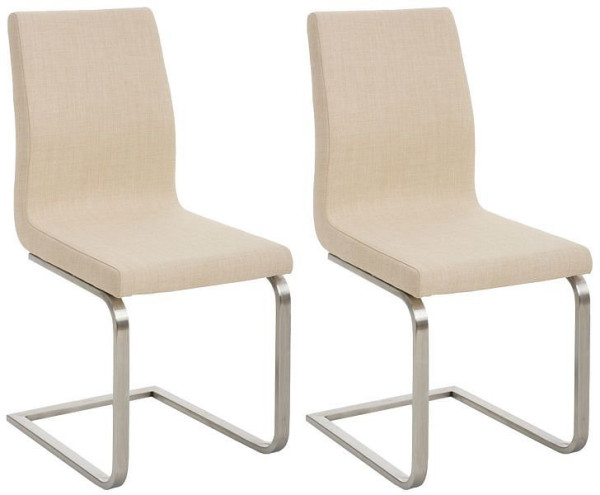 CLP 2er Set Esszimmerstühle Belfort Stoff, creme, 322820
