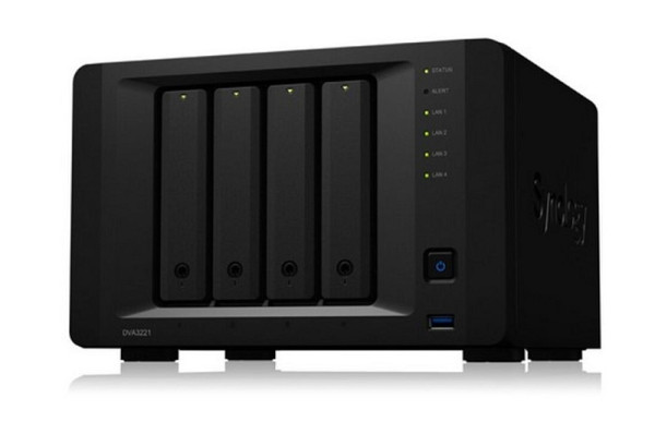 Synology Netzwerk Video Rekorder, 4 Bay, ohne HDD, USB 3.0, 8 GB DDR4, 32 Kanäle, GeForce GTX 1650, DVA3221