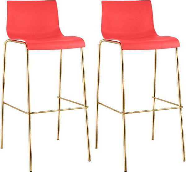 CLP Barhocker Hoover Kunststoff 4-Fuß Gold, rot, VE: 2 Stück, 327601