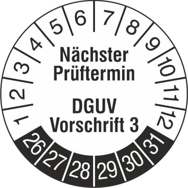 Stein HGS Prüfplaketten o. Jahresfarbe (6 Jahre), Nächster Prüftermin, 2026-2031, 31.c7049-26