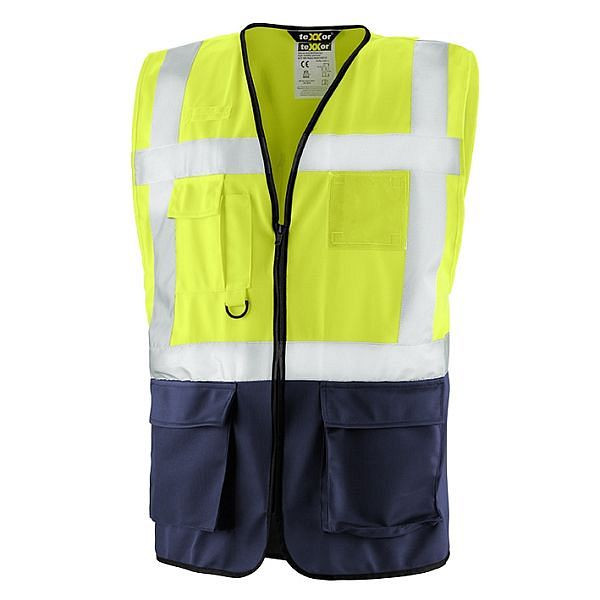 teXXor Warnschutz-Weste NEWCASTLE, Farbe: leuchtgelb, Größe: 5XL, 4211-5XL