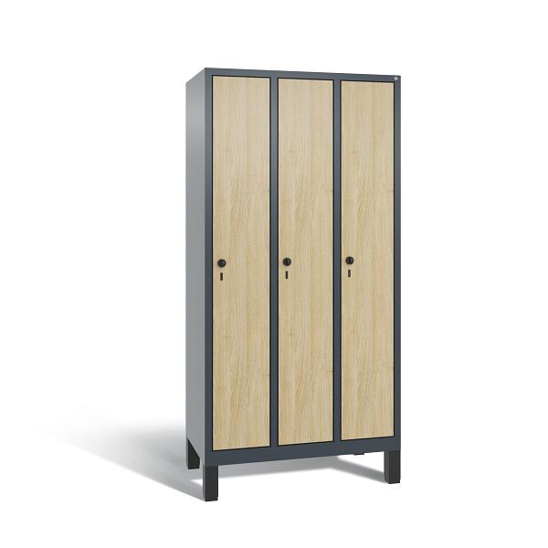 C+P Spind Evolo, 3 Abteile, H1850xB900xT500 mm, Anthrazit/HPL Eiche, 48010-30 S10933