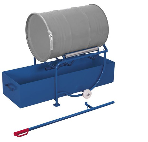 VARIOfit Fasskipper mit Auffangwanne 203 l Inhalt, Maße: 1.505 x 715 x 670 mm, RAL 5010 enzianblau, zu-3203