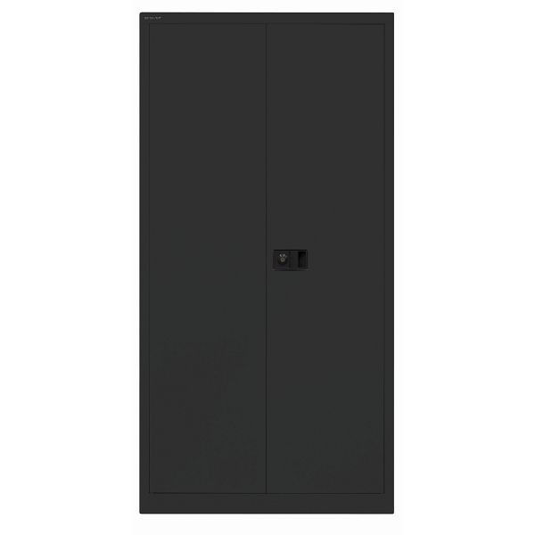 Bisley Flügeltürenschrank UNIVERSAL, 3 Fachböden für 4 Ordnerhöhen, 133 schwarz antibakteriell, Belastbarkeit: 80kg je Fachboden, E722A03G133