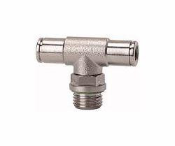 Riegler T-Steckverschraubung, drehbar, Außengewinde zylindrisch mit O-Ring (FKM), 108920