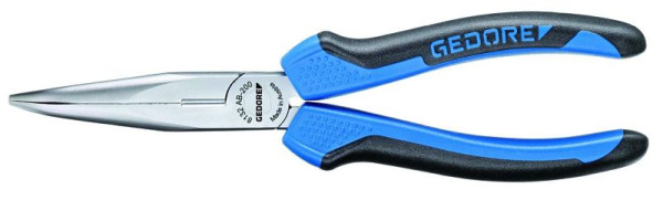 GEDORE Flachrundzange, mit Schneide, gezahnt, gewinkelte Form, 2K-Griff, 160 mm, 6720920