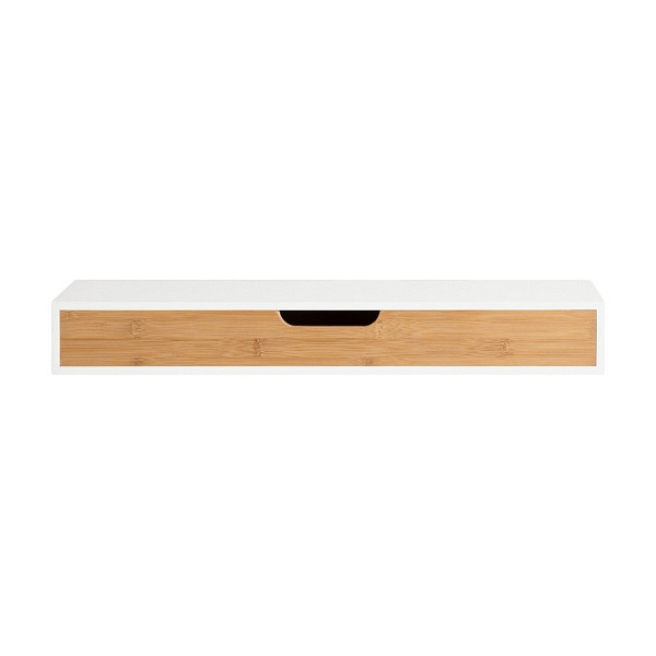 SoBuy Wandregal mit Schublade Holzfarbe 60x24x8 cm, Modern, FRG93-WN