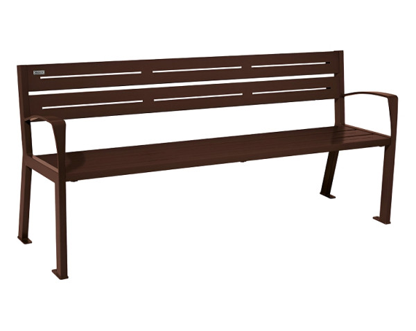 Procity Sitzbank Silaos® 5 Leisten, 100% Stahl, Mit Armlehne, Ein- Oder Zweifarbirg, RAL 8017, 209516.8017