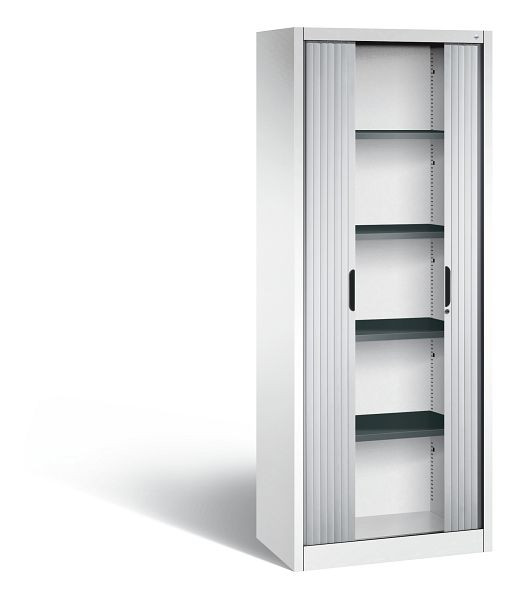 C+P Rollladenschrank Omnispace, H1980xB800xT420mm, Farbe: Verkehrsweiß / Weißaluminium, Griffmulde, 5 OH, 3201-00 S10320