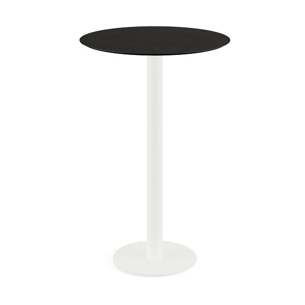 Feros Urban Stehtisch Weiß frame + Schwarz HPL Tischplatte Ø70 cm, 130051070