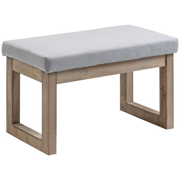 HOMCOM Fußbank im Skandi-Design, Sitzhocker, Fußhocker, 68 cm x 38 cm x 42 cm, Grau + Natur, 838-414V00GY