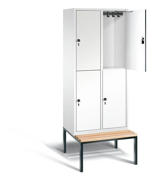 C+P Spind doppelstöckig Evolo, H2090xB810xT815mm, Farbe: Verkehrsweiß / Dekor Weiß, 48350-22 S10238