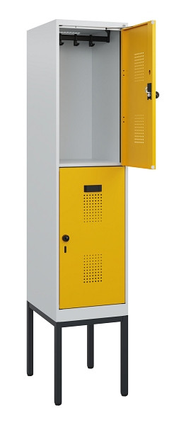 C+P Doppelstock-Spind Evolo PLUS, Gestell, 2 Fächer, 1950x400x500mm, 7035/1004, Drehriegel, 0493305-12 S10000