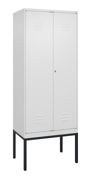 C+P Umkleidespind Classic PLUS SW, Gestell, 2 Abteile, 2120x800x500mm, 9016/9016, Zylinderschloss, 0800327-22 S10029