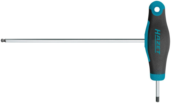 Hazet Schraubendreher, mit T-Griff, Innen-Sechskant Profil, 2.5 mm, Sechskant-Klinge, Mit Kugelkopf, 829KK-2.5