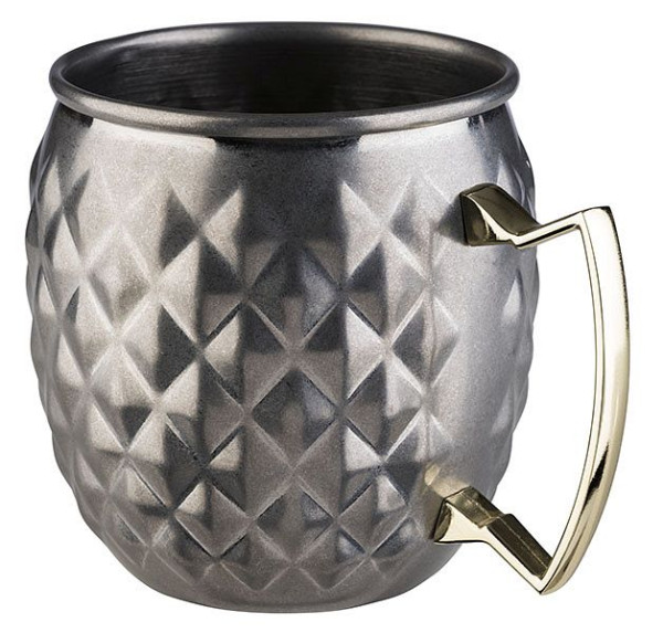 APS Becher -MOSCOW MULE-, Ø 9,5 cm, Höhe: 10 cm, Edelstahl, Antik-Edelstahl-Look, Volumen: 0,5 Liter, 93333