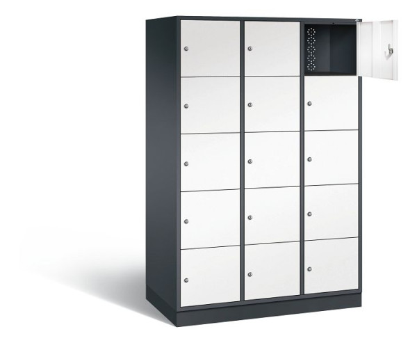 C+P XL-Schließfachschrank Intro, H1950xB1220xT590mm, Farbe: Schwarzgrau / Verkehrsweiß, 8570-303 S10071
