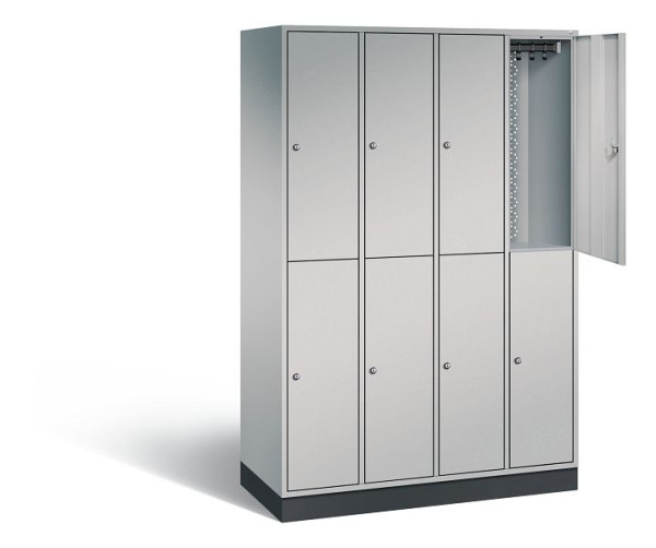 C+P Spind doppelstöckig Intro, H1950xB1220xT490mm, Farbe: Weißaluminium, 8270-401 S10032