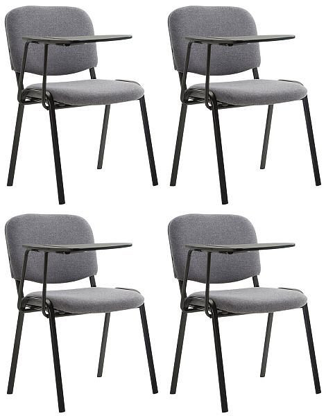 CLP 4er Set Stühle Ken mit Klapptisch Stoff, grau, 318682